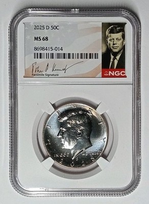 2025 D John F Kennedy NGC MS68 Signature Portrait Label. High Grade!