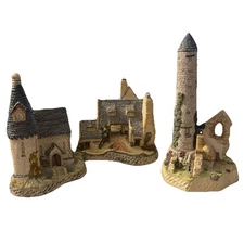 Lot Of 3 David Winter Cottages And Cameos 1984-1991 Chapel West Country Figurine