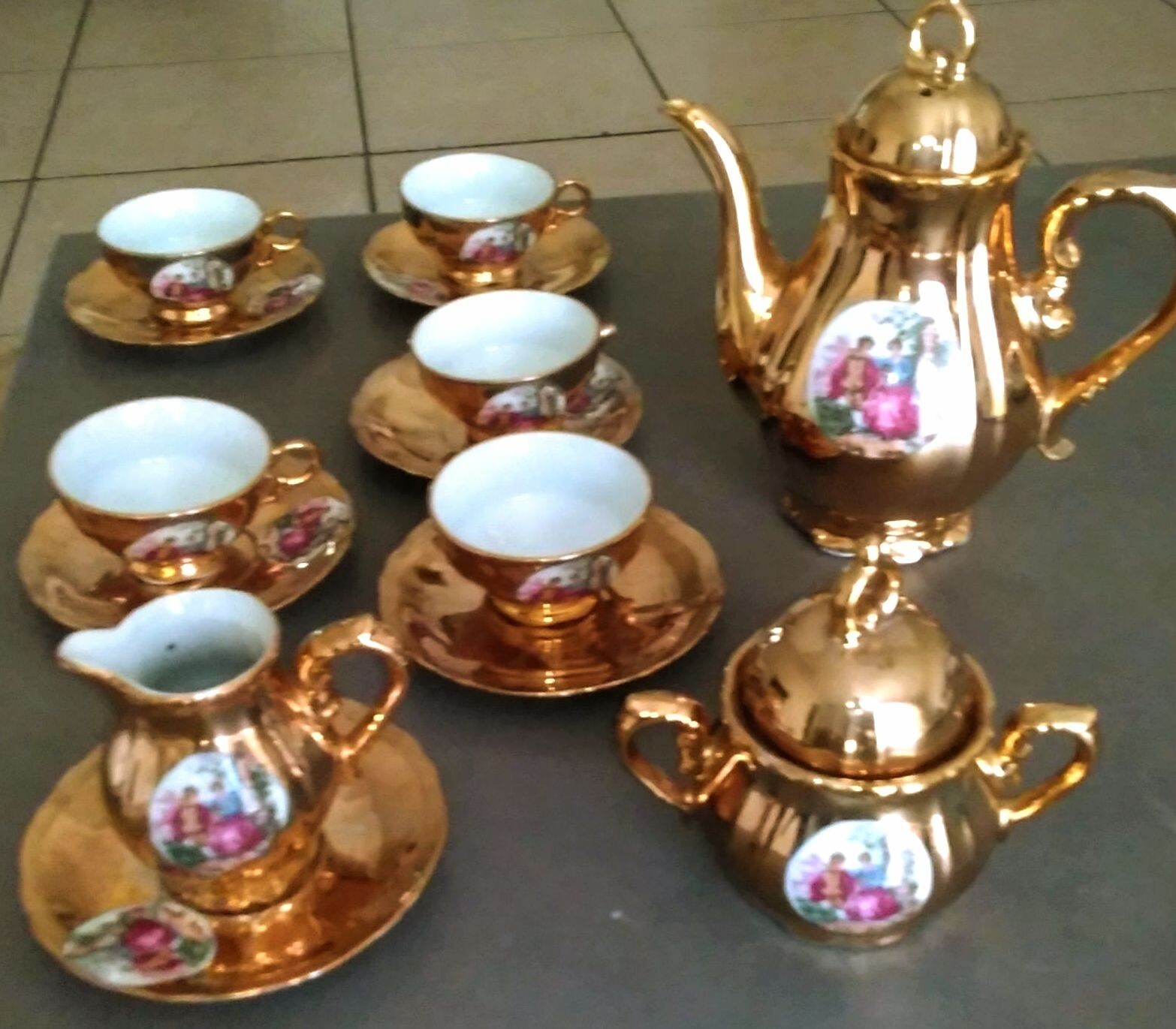 Gold antique tea set eBay