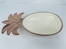 Copper Porcelain Lined Pineapple Dip Appetizer Serving Bowl Dish Floating Candle