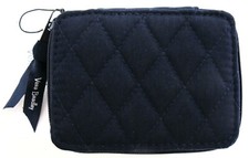NEW VERA BRADLEY Cotton Quilted Zip Around Travel Pill Case Classic Navy