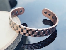 Pure Copper Magnetic Bracelet - Heavy 50 gr Copper Arthritis Therapy Chain Cuff