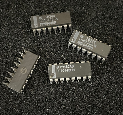 10pc National CD4044BCN CMOS Quad 3-State NOR R/S Latches I.C.  DIP-16P **NOS