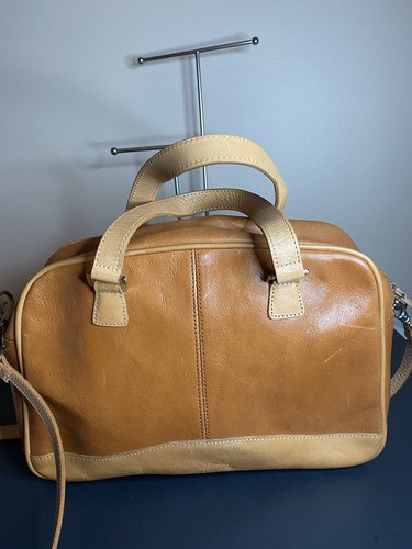 Wilsons Leather Pelle Studio Brown Messenger Duffle Bag Purse Unisex - Picture 4 of 10