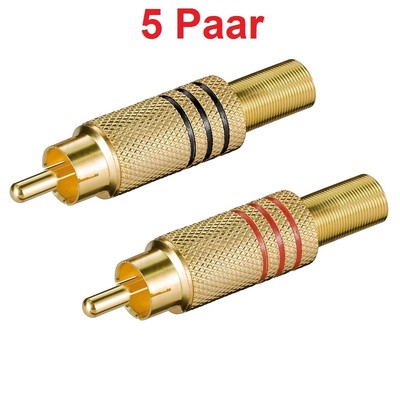 2x High Quality Chinch Cinch Cinc Cynch vergoldete Stecker zum löten Lötversion