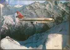 1981 SWISSAIR AIRLINES HISTORY POSTER BROCHURE DC10 B747 DC7  DC8 VINTAGE