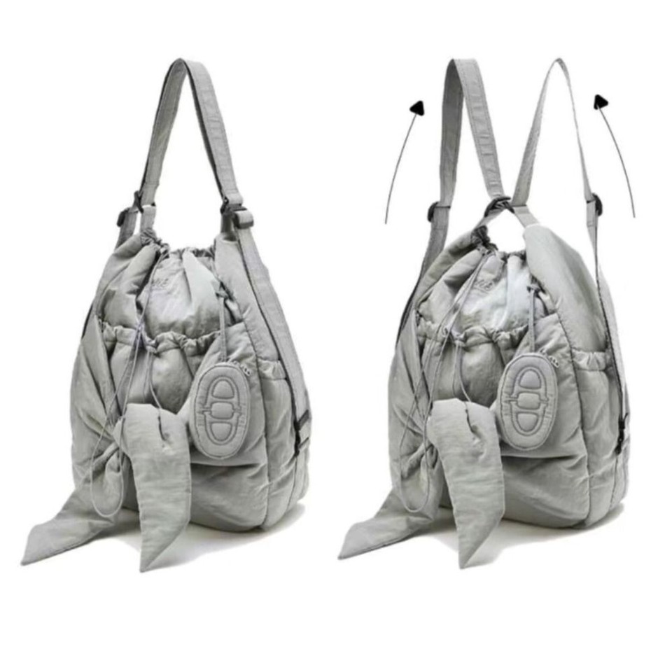 Bow Drawstring Backpack Nylon Handbag Fashion Shoulder Bag eBay