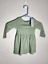 NEW Cat & Jack 18M Infants Long Sleeve Army Green Dress 