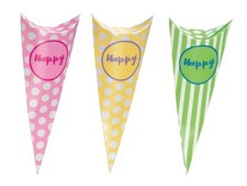 20 CONI HAPPY FESTE PER CARAMELLE CONFETTI 