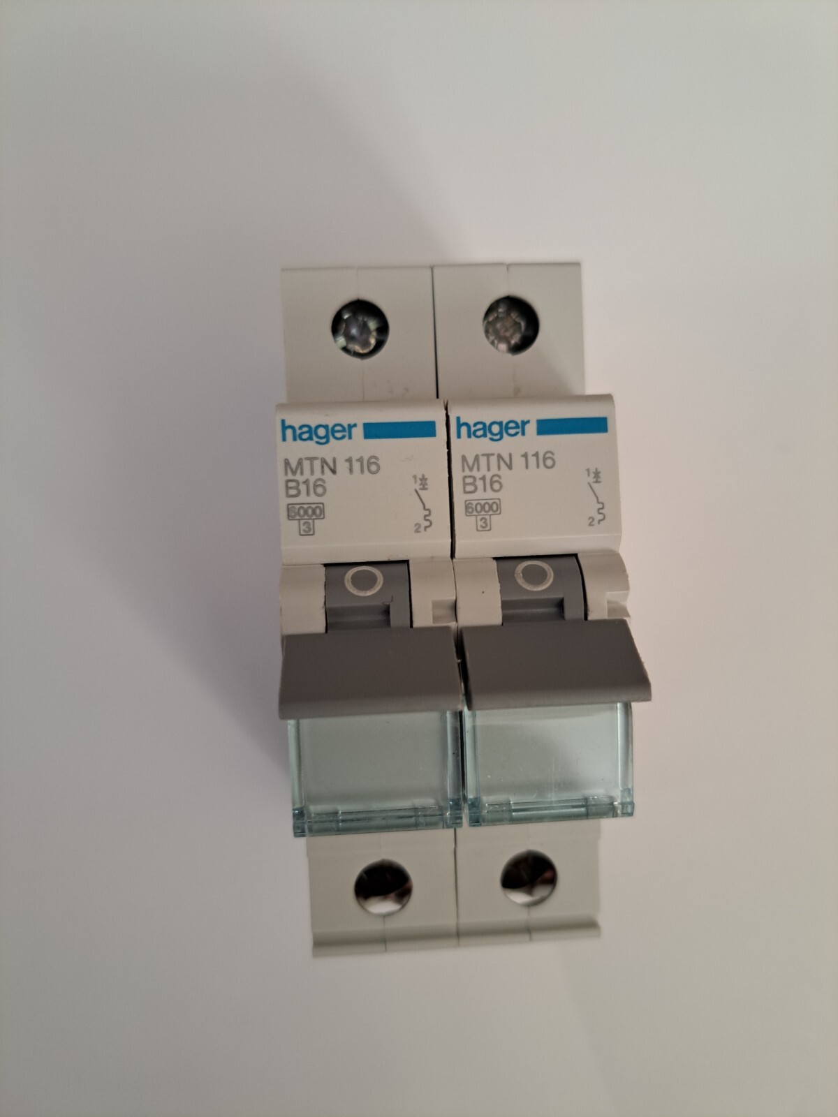 Hager MCB 16 Amp Single Pole Circuit Breaker Type B 16A B16 MTN116