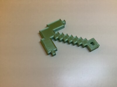 Schlüsselanhänger 3D gedruckt Minecraft Spitzhacke, grün, Mini Minecraft Spitzhacke, glänzend