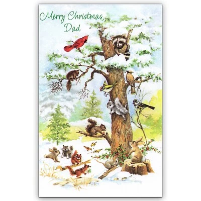 Warm CHRISTMAS Card FOR DAD, Thinking of You by Gallant Greetings + Envelope