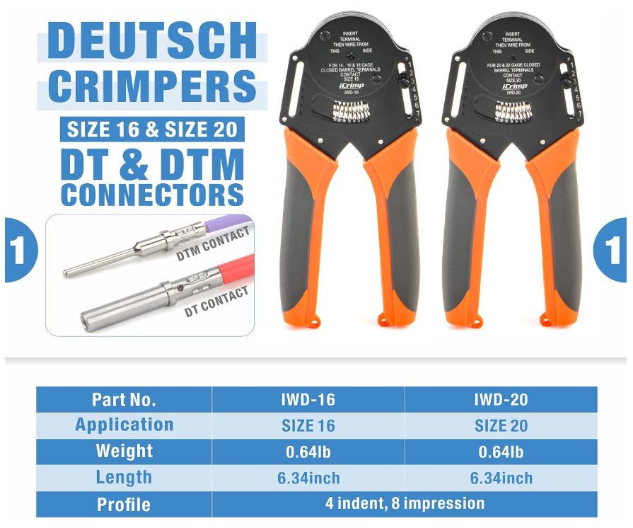 Wire Crimping & Removal Tool for Deutsch Connectors Pin Weather Pack