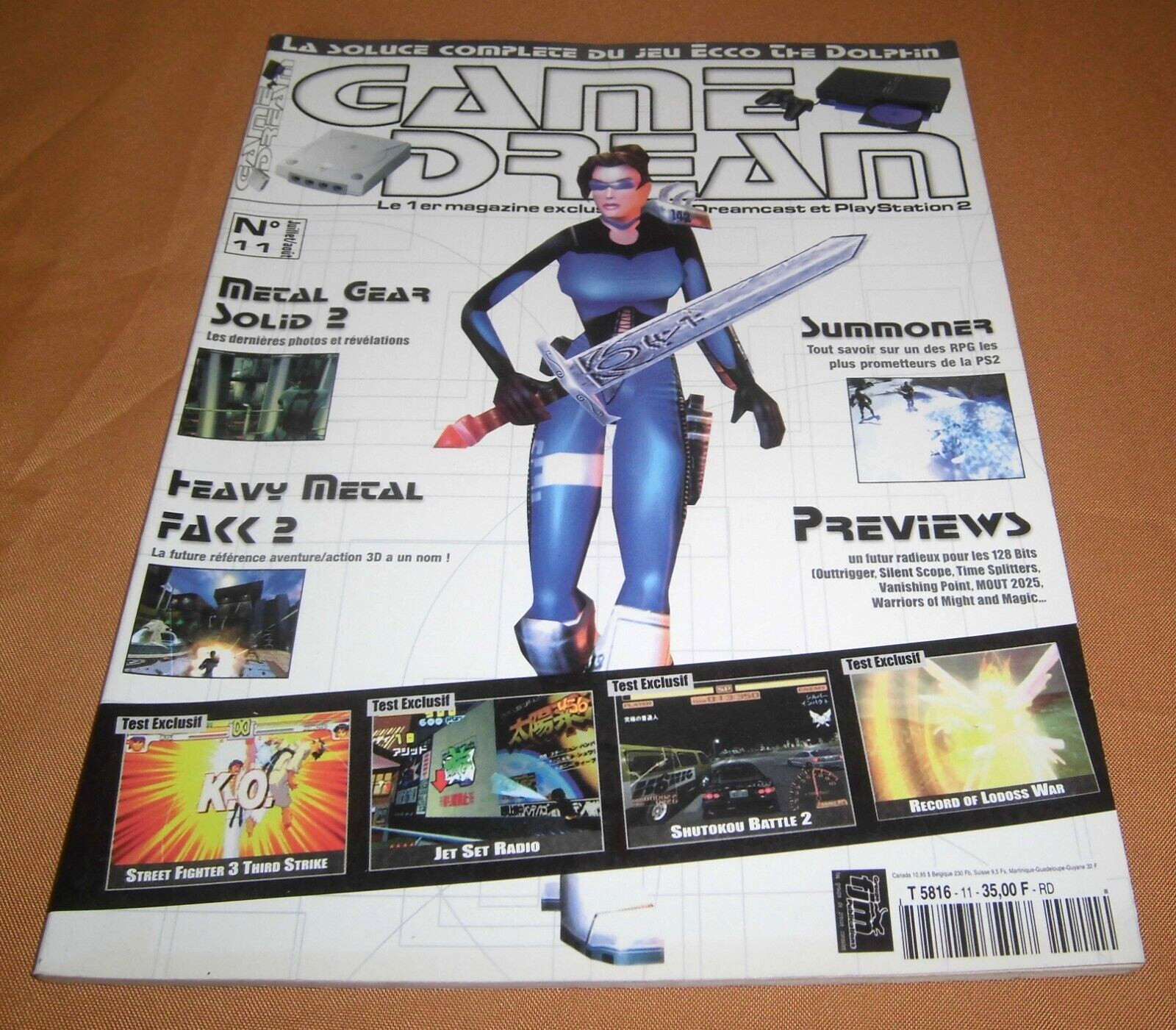 Magazine Game Dream n°11 J/A 2000 Playstation 2 Sega Dreamcast Jet Set Radio JRF