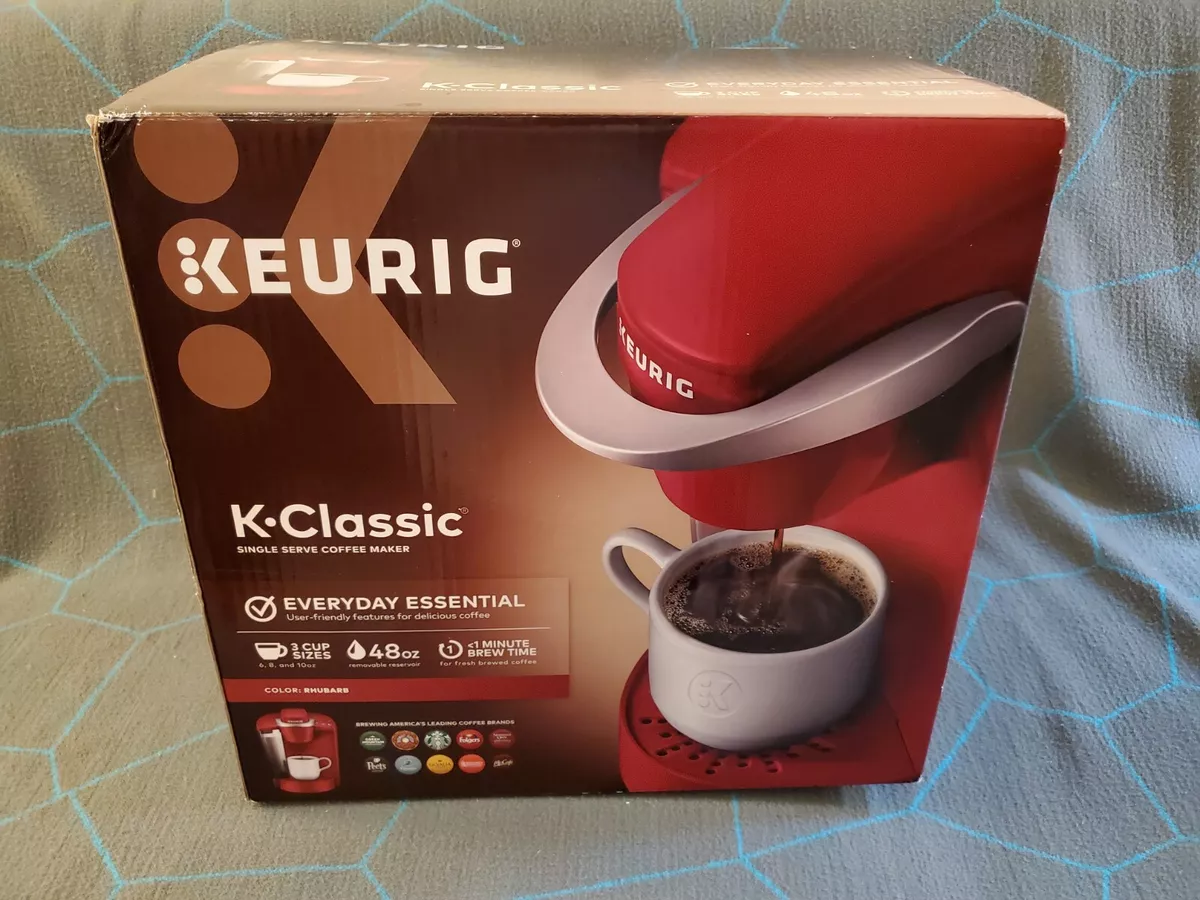 Keurig K-Classic Single Serve K-Cup Pod Coffee Maker, Rhubarb, Red