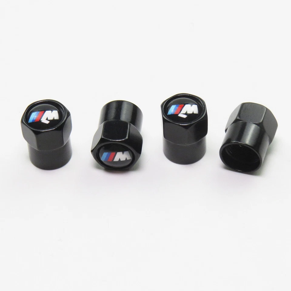 Compatible with BMW M 4Pcs Tire Valve Stem Caps Black Anodized Aluminum Set - Image 4 of 4