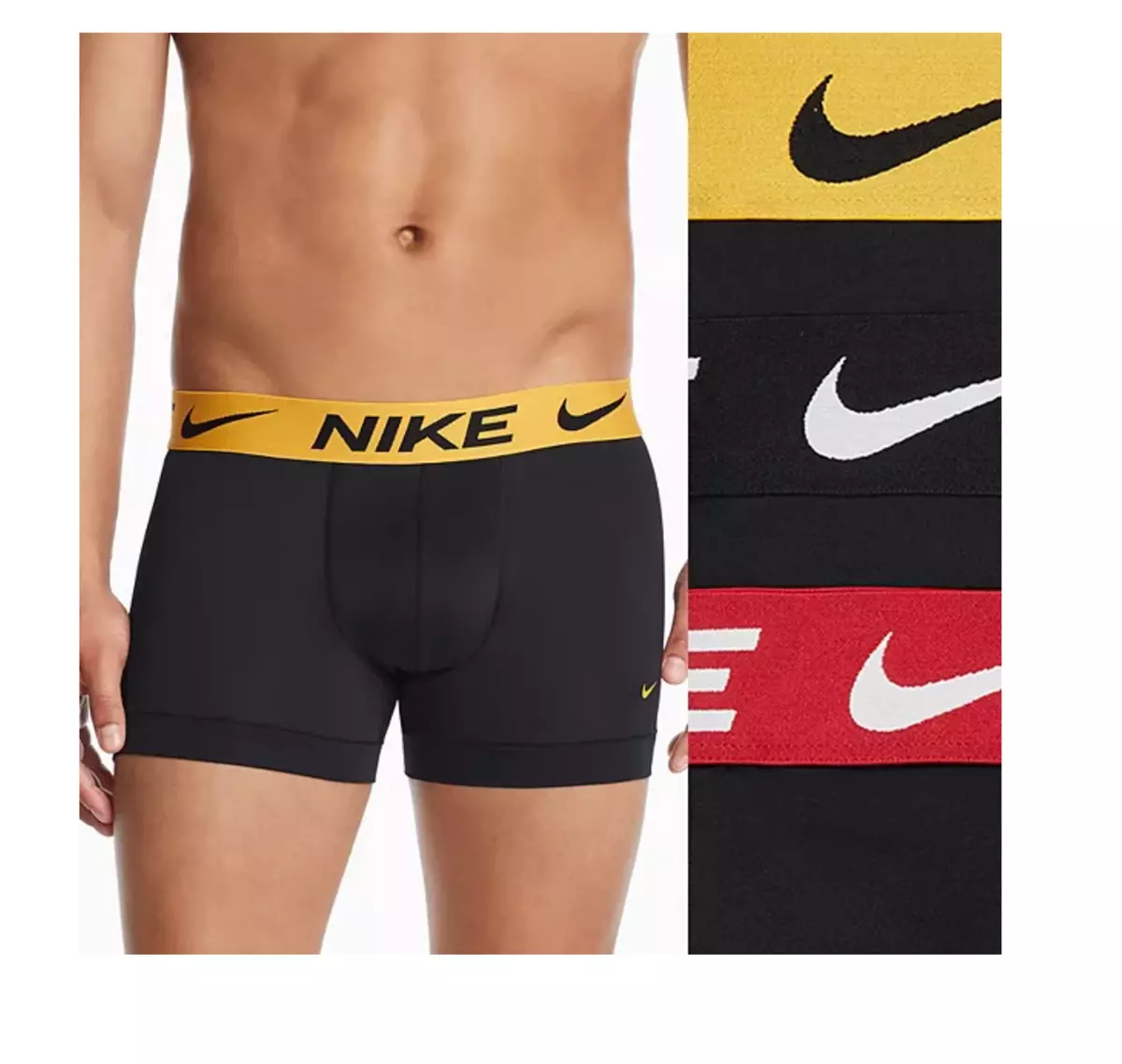 Men Nike 3-Pack Dri-FIT Essential Micro Stretch Trunk Black Underwear  (R-B-Y)