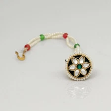 Indian Bollywood Maang tikka, Rani Color Glass stone Rajasthan Borla, maangtikka