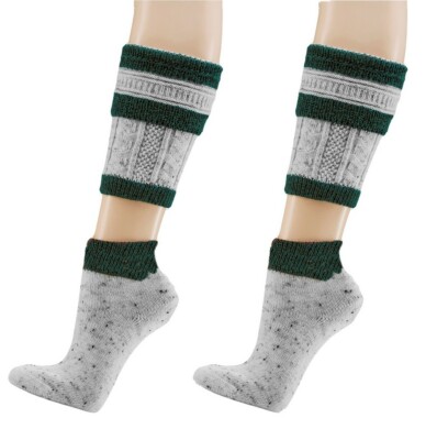 Krautwear Herren Trachtenstrümpfe Loferl – 2-teilig (Wadenwärmer + Socken), Tweedgarn Mit 30% Wolle, Für Oktoberfest, Karneval Und Trachtenmode