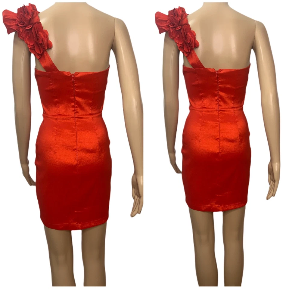 Twentyone Red Short Fitted One Shoulder Cocktail Formal Dress Prom Homecoming Foto 4 de 4
