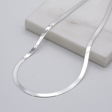 925 Sterling Silver Women 3mm Flat Snake Chain Necklace 16" 18" 20" Brand New