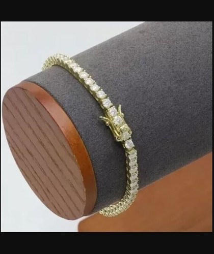 8Ct Round Cut Lab Created Diamond Women's Tennis Bracelet 14K Yellow Gold Plated - Picture 4 of 4