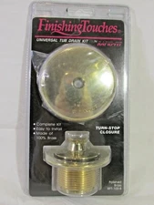 Rapid Fit RFT-100-B - Universal Polished Brass Tub Drain Finish Kit for Bathtubs