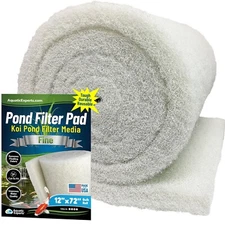 Aquatic Experts Koi Pond Filter Pad FINE, White Bulk Roll Media 3/4"-1" Thick