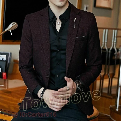 Blazer Slim-FIT Men's Casual Suit New Luxury Jacket Fashion Top - Imagen 6 de 22