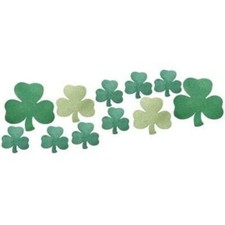 Mini Glitter Shamrock Assortment Paper 12 Pack 5" to 8" St Patrick's Decorations