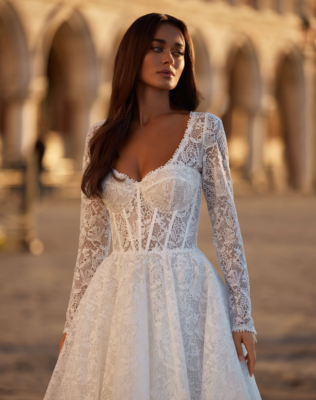 square neck boho wedding dress T252008 Lucy