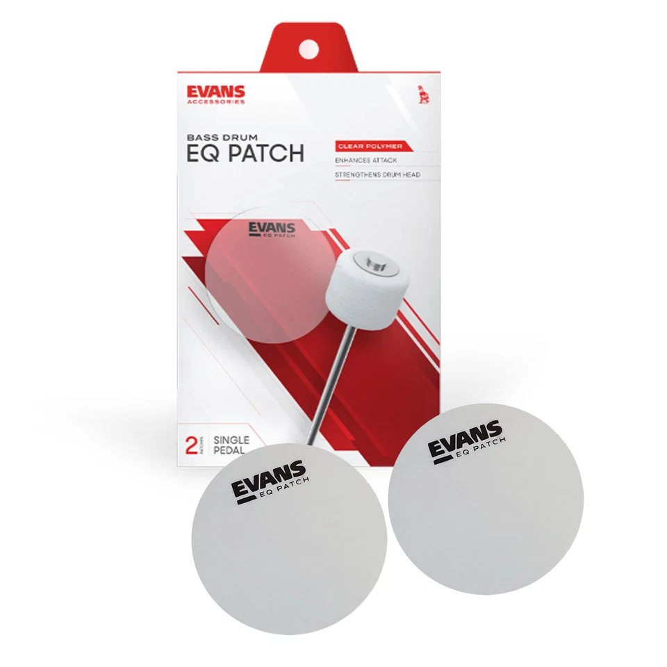 Evans EQPC1 Clear Bass Drum Patch Twin Pack