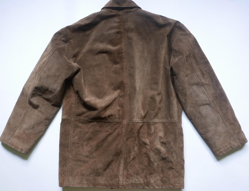 Polo Ralph Lauren Jacket Suede Leather Brown Heavy Tartan Coat Vintage RARE M - Picture 2 of 3