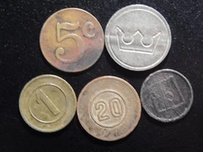 MISCELLANEOUS (5) TOKENS!   XX120XXX  
