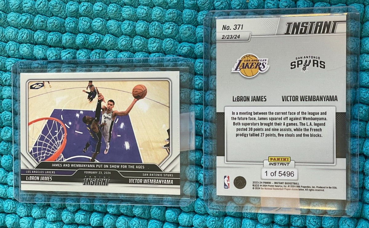2023 Panini NBA Instant #371 Rookie SPURS Victor Wembanyama LAKERS LeBron  James