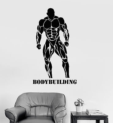 Vinyl Wall Decal Muscled Man Gym Fitness Motivation Stickers ig3950