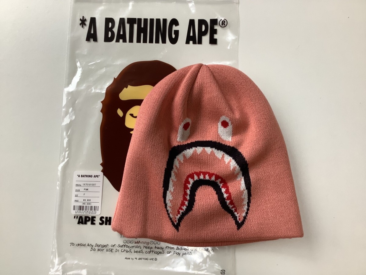 Authentic a bathing ape bape 2nd shark knit cap beanie new