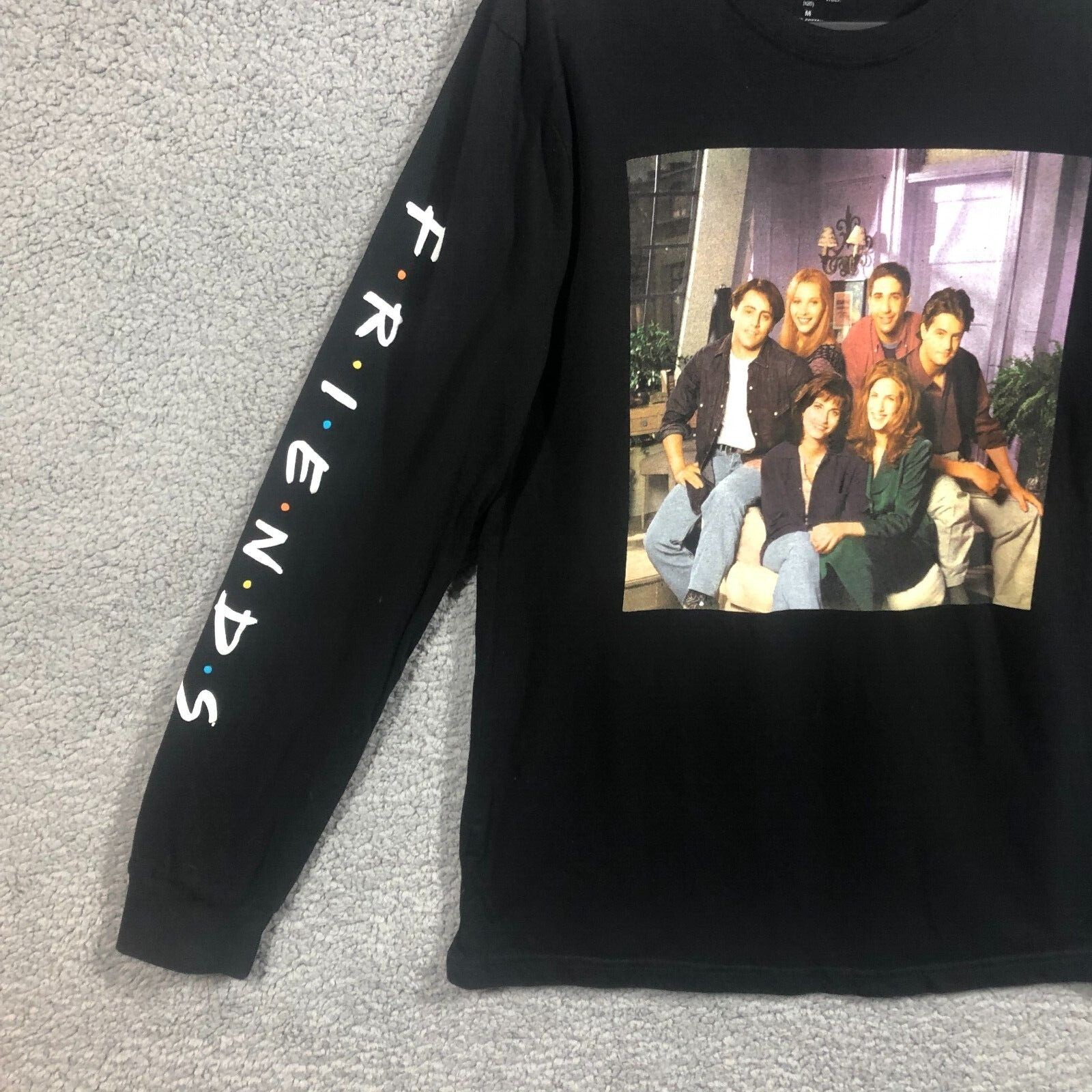 Friends Tv Show Women's Long Sleeve Black Graphic TeeShirt Size Medium