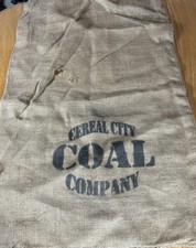Vintage Burlap Sack Cereal City Coal Company Battle Creek MI Farm Decor 41”x26”