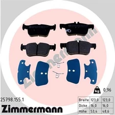 Rear Axle Zimmermann 25798.155.1 Brake Pad Set, Disc Brake for Ford, Ford