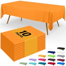 Smiry Disposable Table Cloth - 10 Pack, 54 x 54" x 108" - 10 Packs, Orange
