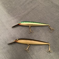 Vintage Pair Of Rapala Magnum Sinking CD18 - Mackerel & Black Back - Excellent !