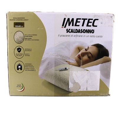 Imetec Scaldasonno Wärmeunterbett  Einzelbetten 150x80 cm 50 % Wolle Merinowolle