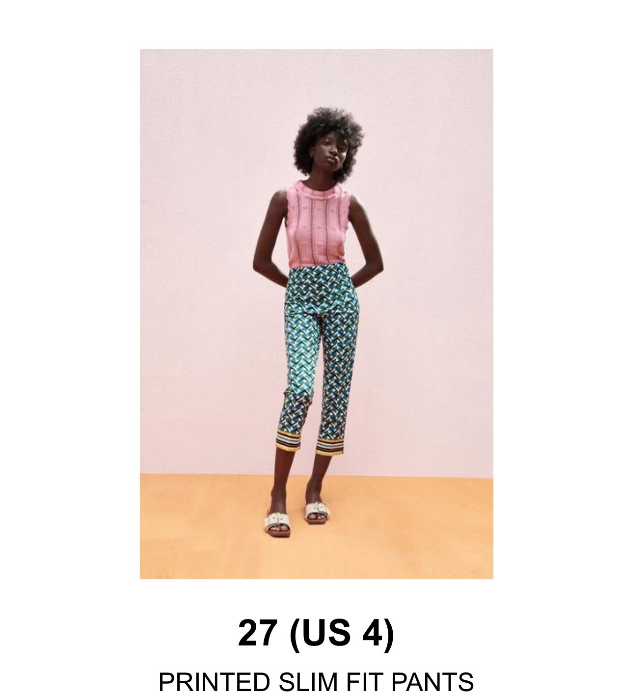 RARE ZARA Women’s Patterned Slim Capris Pants Sz 4 thumbnail 8