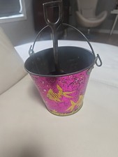 Vintage Ohio Art Tin Litho Sand Pail Angel Fish With Vintage Shovel