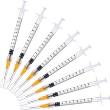 50 Pack 1ml 25Ga - 5/8 Inch Luer Lock Sample Measuring Lab Supplies, 1ML 