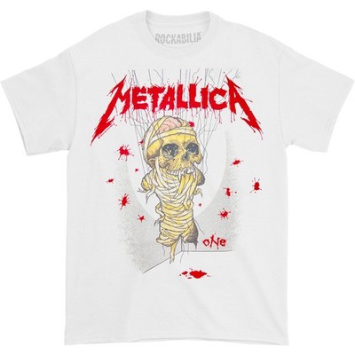 Men's Metallica One Landmine (Back Print) Slim Fit T-shirt X-Large White