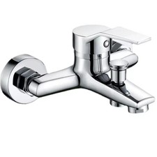 Chrome Wall Mounted Bath Shower Mixer Taps Hot & Cold Faucet Bathroom  UK