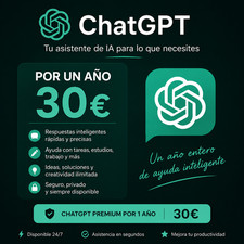 Chat Gpt pro, 1 año 30€