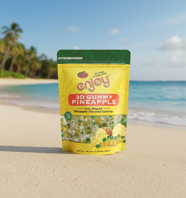 Enjoy Hawaii Snacks 3D Gummy Pineapple - Large 28.2oz Bulk Bag (100 Individual P